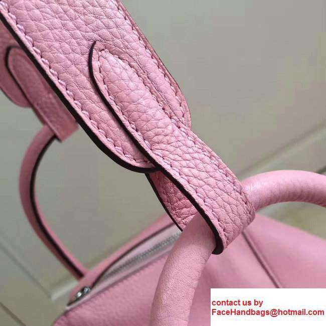 Hermes Leather Lindy 26/30cm Bag Baby Pink