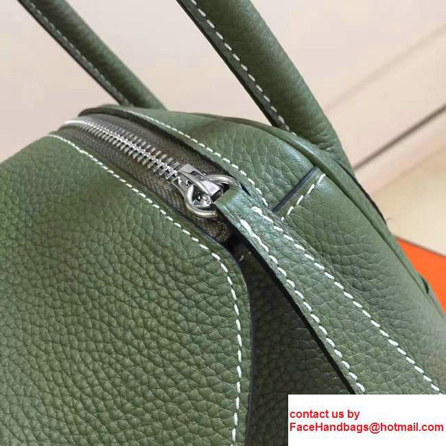 Hermes Leather Lindy 26/30cm Bag Green