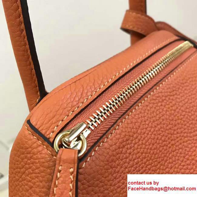 Hermes Leather Lindy 26/30cm Bag Orange