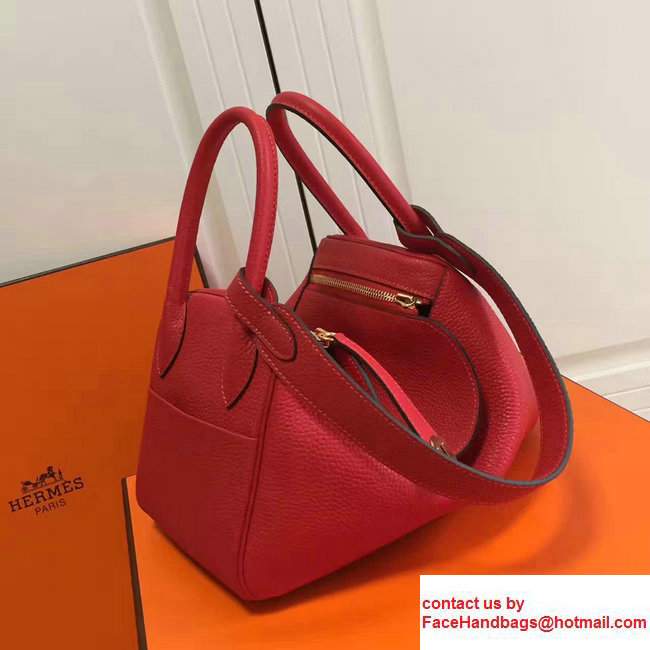 Hermes Leather Lindy 26/30cm Bag Red