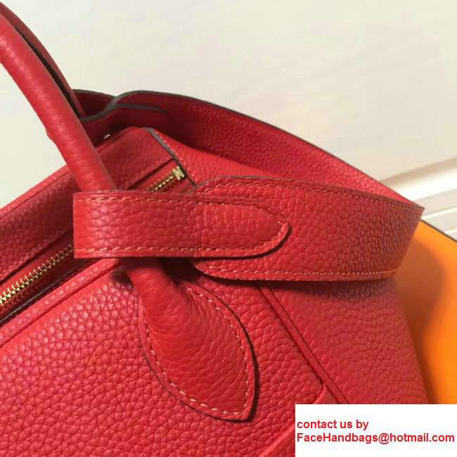 Hermes Leather Lindy 26/30cm Bag Red