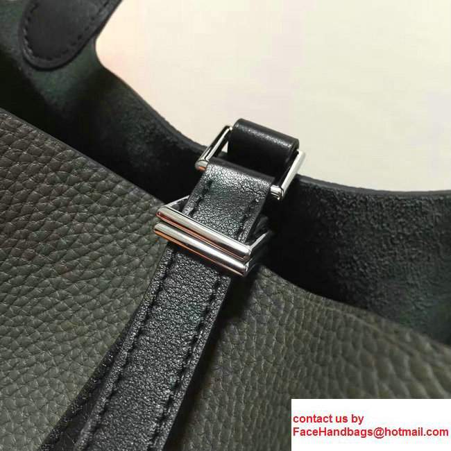 Hermes Original Togo Leather Picotin Lock PM/MM Bag Dark Green/Black