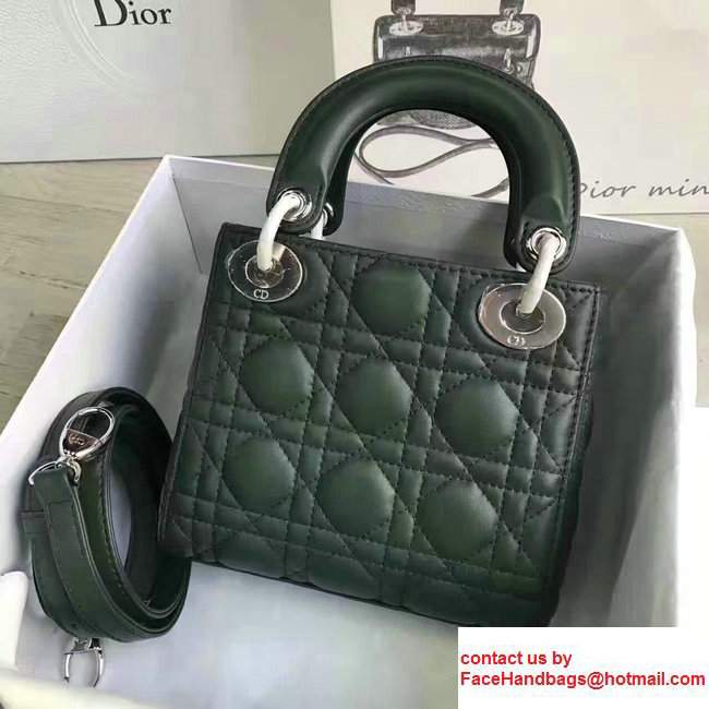 Lady DiorMini/Small Bag In Lambskin Dark Green 2017