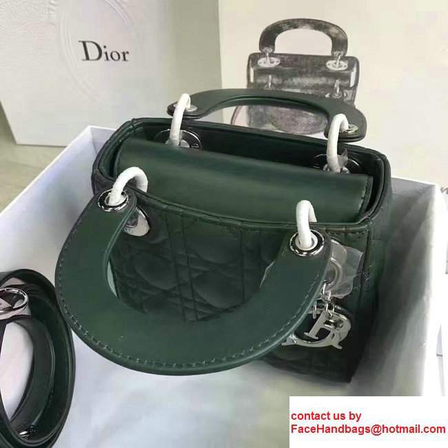 Lady DiorMini/Small Bag In Lambskin Dark Green 2017