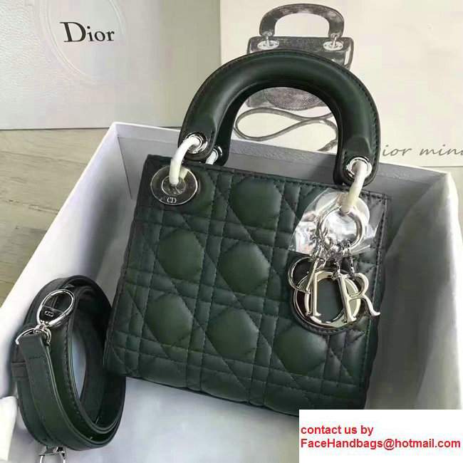 Lady DiorMini/Small Bag In Lambskin Dark Green 2017