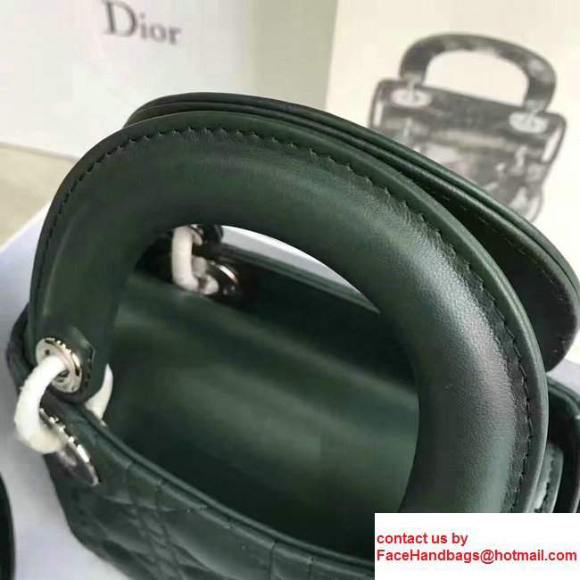 Lady DiorMini/Small Bag In Lambskin Dark Green 2017