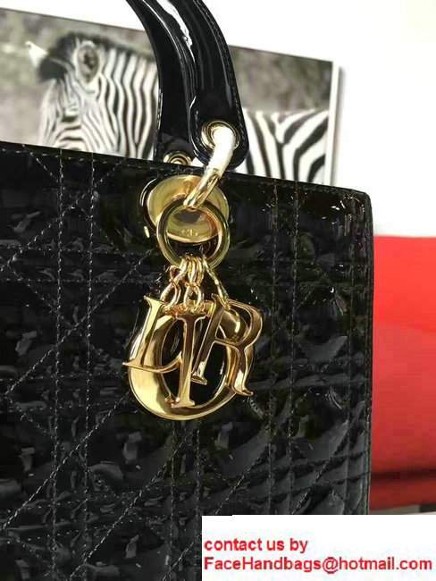 Lady Dior Large Bag Original Quality Patent Leather Black