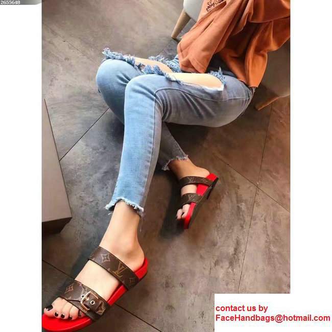 Louis Vuitton Bom Dia Mules Sandals 1A29GQ Rouge 2017