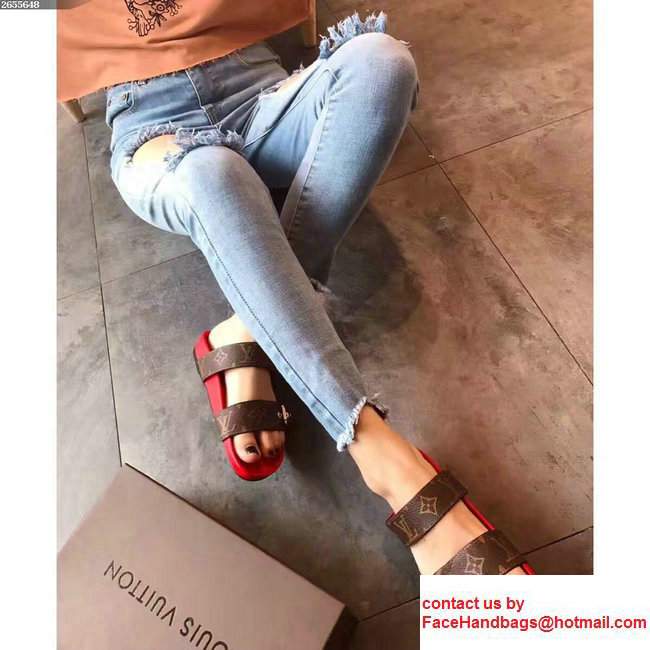 Louis Vuitton Bom Dia Mules Sandals 1A29GQ Rouge 2017