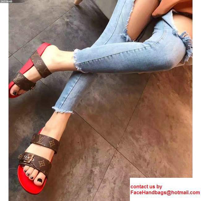 Louis Vuitton Bom Dia Mules Sandals 1A29GQ Rouge 2017