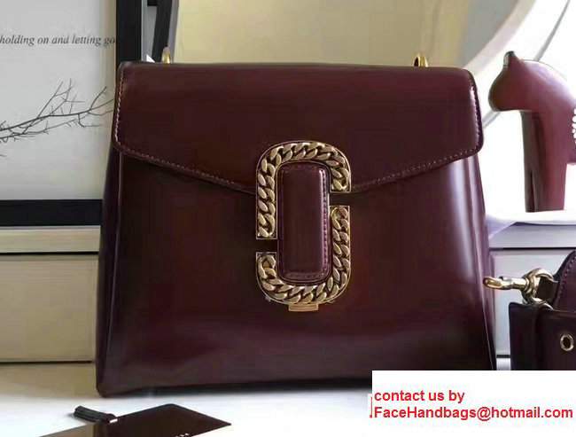 Marc Jacobs St. Marc Top Handle Bag Burgundy 2017