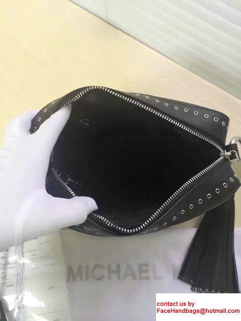 Michael Kors Jet Set Travel Large Leather Crossbody Bag Black 2017