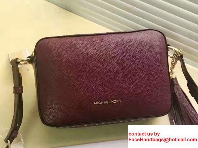 Michael Kors Jet Set Travel Large Leather Crossbody Bag Red 2017