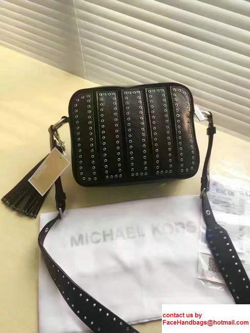 Michael Kors Jet Set Travel Large Leather Crossbody Bag Studded Black 2017