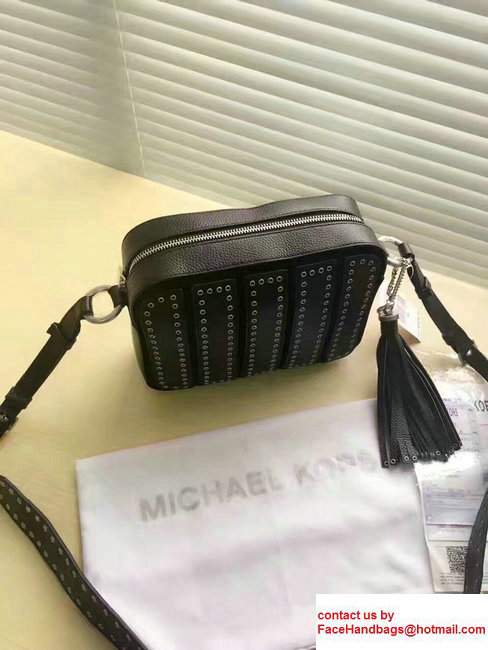 Michael Kors Jet Set Travel Large Leather Crossbody Bag Studded Black 2017