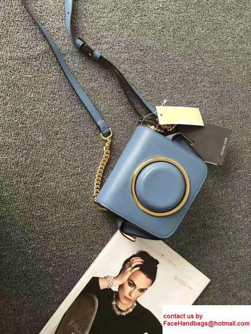 Michael Kors Scout Medium Leather Camera Bag Light Blue 2017