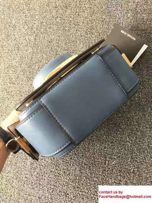 Michael Kors Scout Medium Leather Camera Bag Light Blue 2017