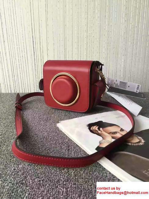 Michael Kors Scout Medium Leather Camera Bag Red 2017