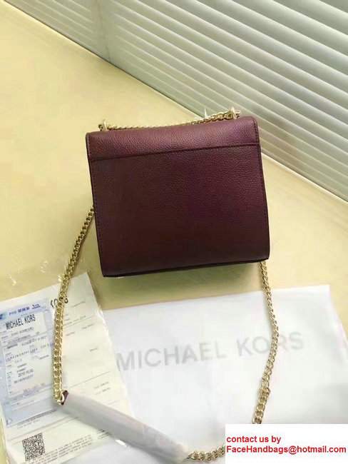 Michael Kors Studio Mercer Large Leather Messenger Bag Burgundy 2017