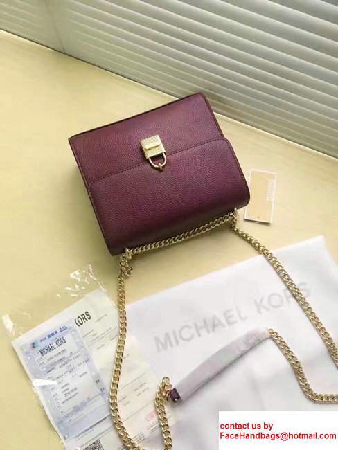 Michael Kors Studio Mercer Large Leather Messenger Bag Burgundy 2017