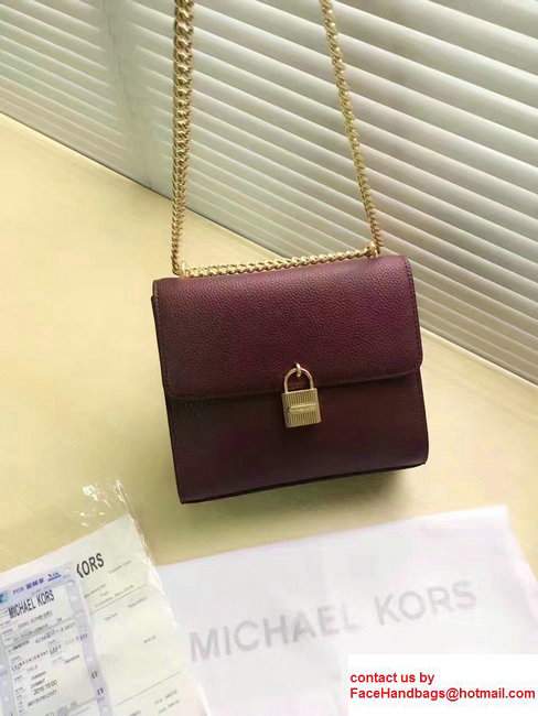 Michael Kors Studio Mercer Large Leather Messenger Bag Burgundy 2017