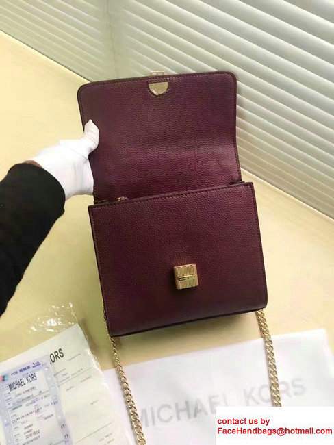 Michael Kors Studio Mercer Large Leather Messenger Bag Burgundy 2017