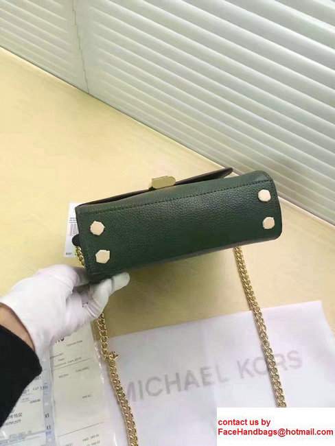 Michael Kors Studio Mercer Large Leather Messenger Bag Green 2017