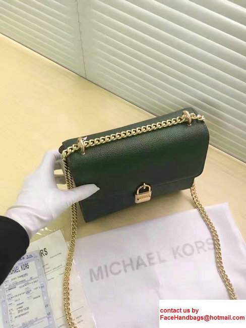 Michael Kors Studio Mercer Large Leather Messenger Bag Green 2017