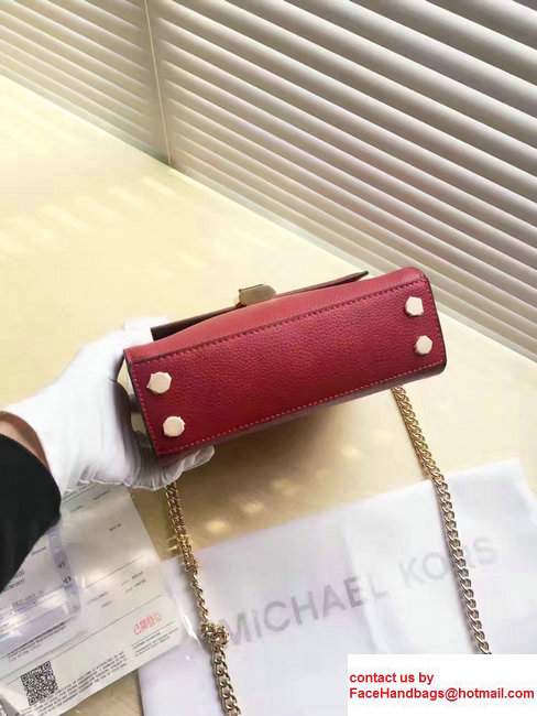 Michael Kors Studio Mercer Large Leather Messenger Bag Red 2017