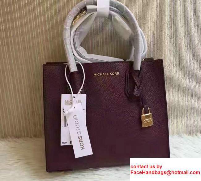 Michael Kors Studio Mercer Leather Tote Bag Burgundy 2017