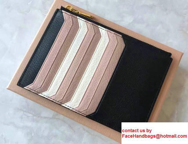 Miu Miu Multicolored Madras Credit Card Holder Black 2017