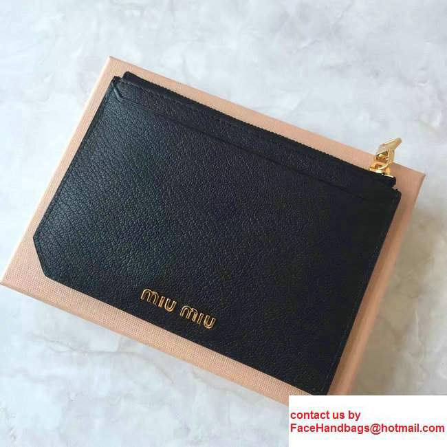 Miu Miu Multicolored Madras Credit Card Holder Black 2017