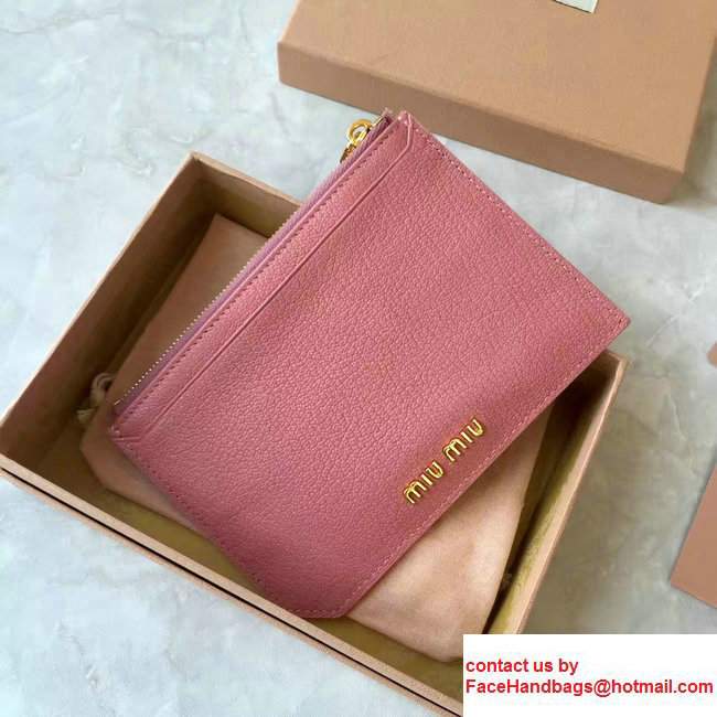 Miu Miu Multicolored Madras Credit Card Holder Pink 2017