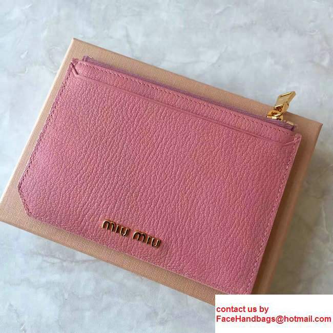 Miu Miu Multicolored Madras Credit Card Holder Pink 2017