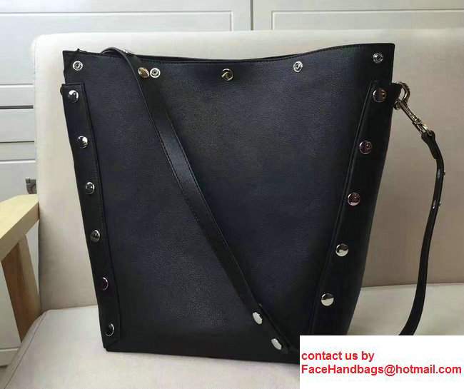 Mulberry Natural Leather Camden Hobo Bag Studded Black 2017 - Click Image to Close