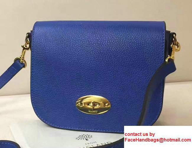 Mulberry Natural Leather Small Darley Satchel Bag Blue 2017