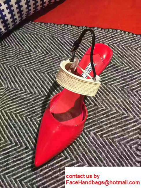 Prada Heel 5cm Laminated Kid Leather Pointy Toe Slingback Pump Sliver 2017