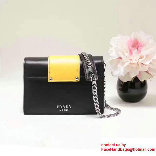 Prada Jewels RibbonCalf Leather Bag 1BD067 Yellow/Black 2017