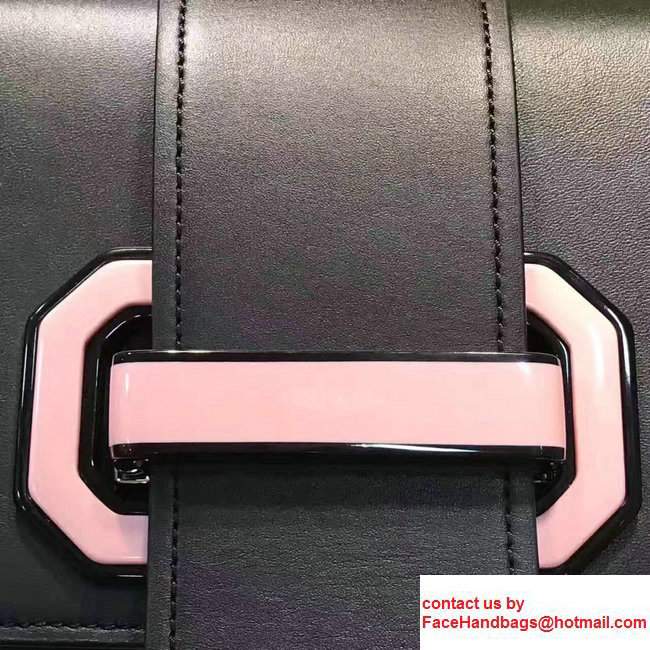 Prada Plex Ribbon Bag 1BD067 Black/Pale Pink 2017