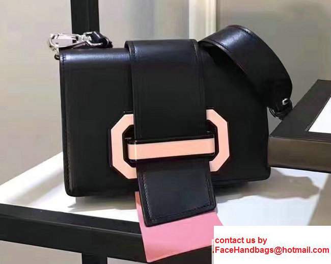 Prada Plex Ribbon Bag 1BD067 Black/Pink 2017