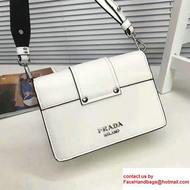 Prada Plex Ribbon Bag 1BD067 White/Black 2017