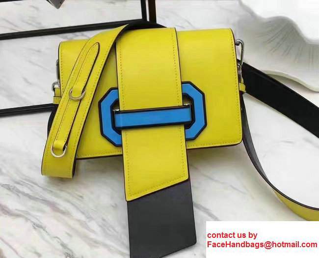 Prada Plex Ribbon Bag 1BD067 Yellow/Black 2017