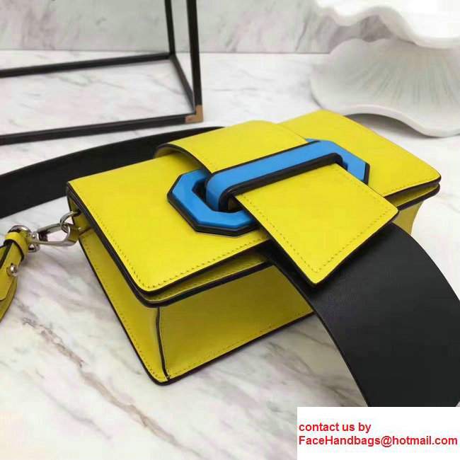 Prada Plex Ribbon Bag 1BD067 Yellow/Black 2017