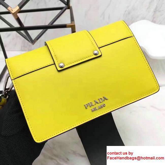 Prada Plex Ribbon Bag 1BD067 Yellow/Black 2017