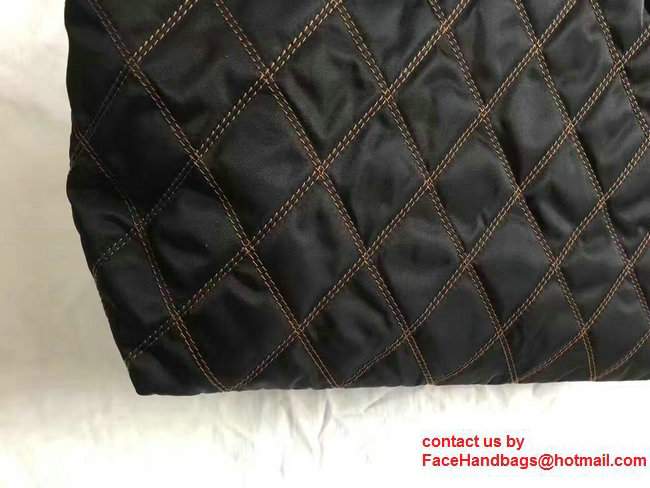 Prada Quilted Fabric Tote Bag 1BG085 Black/Brown 2017