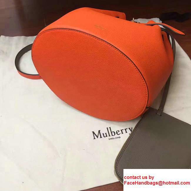 Mulberry Small Classic Grain Abbey Drawstring Bucket Bag Orange/Gray 2017