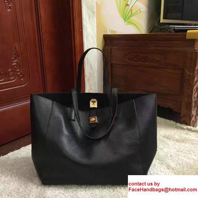 Mulberry Soft Small Grain Tessie Tote Bag Black