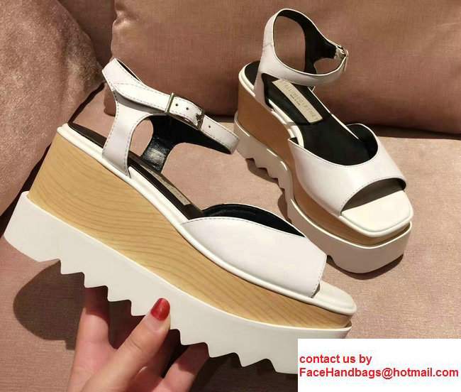 Stella Mccartney Heel 8.5cm Elyse Wedges Sandals White 2017