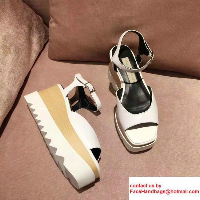 Stella Mccartney Heel 8.5cm Elyse Wedges Sandals White 2017