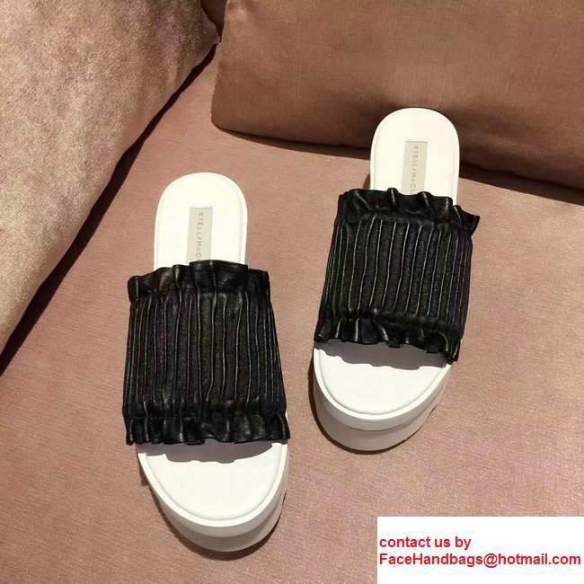 Stella Mccartney Ruffle Slide Shoes Black 2017